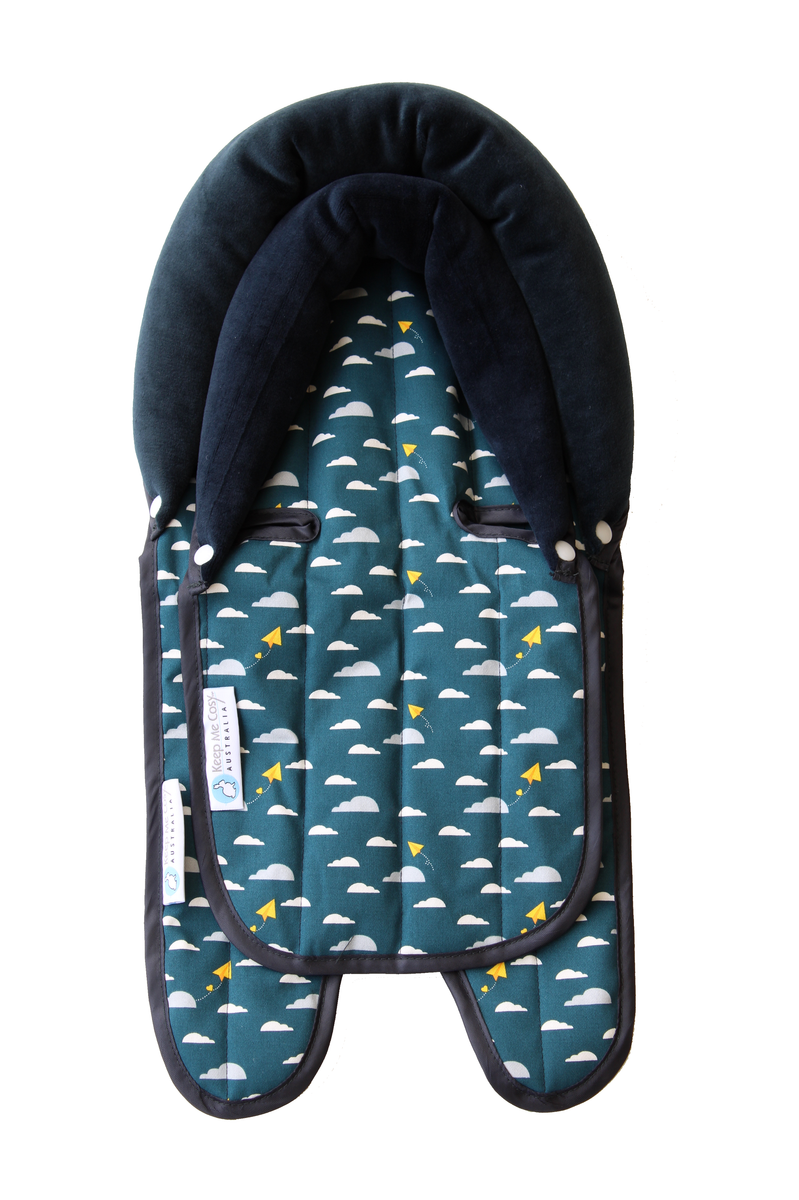2 in 1 Baby Head Support for Pram Stroller Car Seat Playful Plane Keep Me Cosy