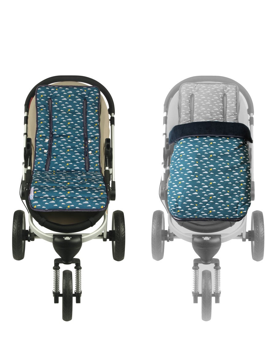 in Infant Footmuff Pram Liner Set- Playful Plane – Keep Me Cosy
