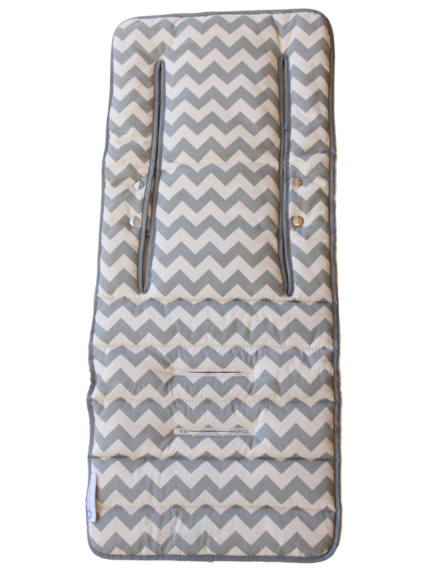 2 in 1 Infant Footmuff Set- Grey Chevron