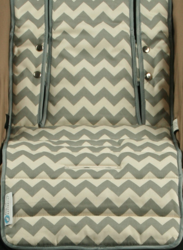 Pram Liner - Grey Chevron