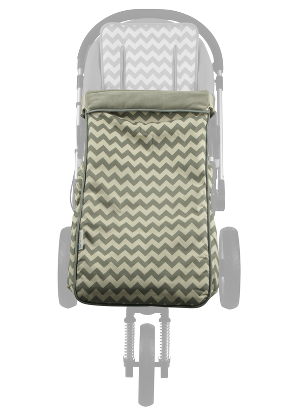2 in 1 Toddler Footmuff Set - Grey Chevron