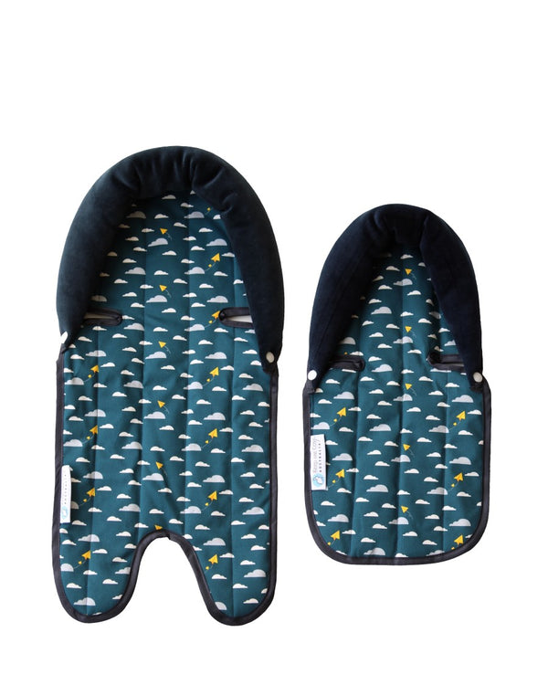 Pram Liner & Head Hugger Set - Playful Plane