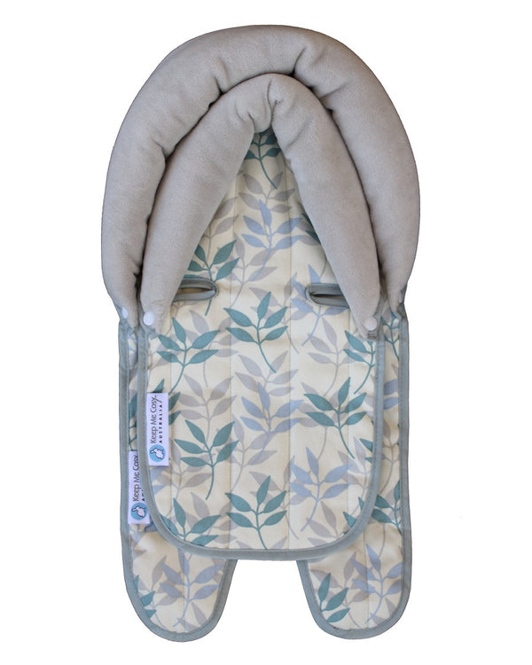 Pram Liner & Head Hugger Set - Pastel Leaf – Keep Me Cosy