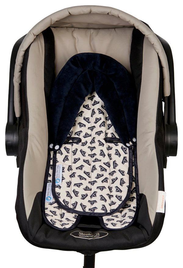 Pram Liner Newborn Set - Navy Boat