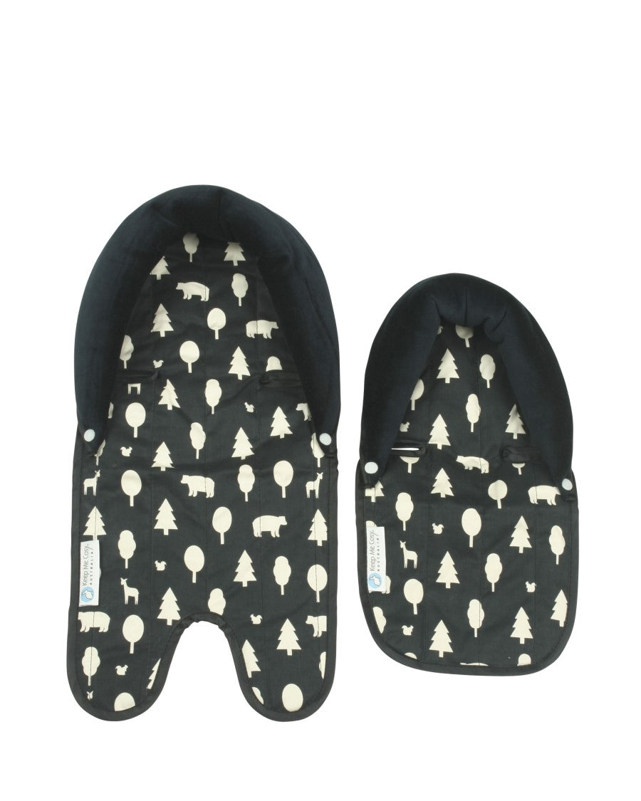 Baby Head Support for Pram & Car Seat Woodland Friends Keep Me Cosy