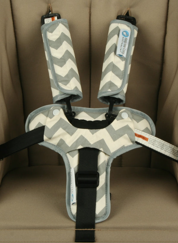 Harness & Buckle Cosy - Grey Chevron