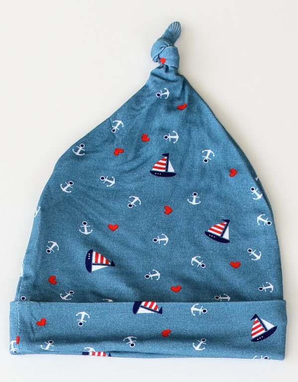 Baby Knotted Hat - Nautical Teal