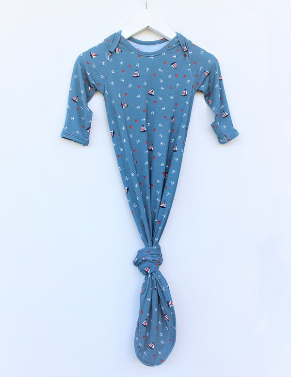 Bamboo Knotted Gown - Nautical Teal