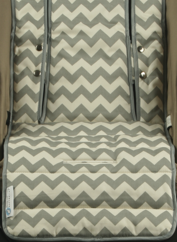 Pram Liner Newborn Set - Grey Chevron