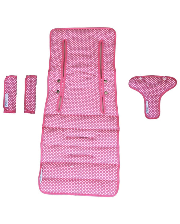 Pram Liner + Harness & Buckle Cosy - Pink Spot
